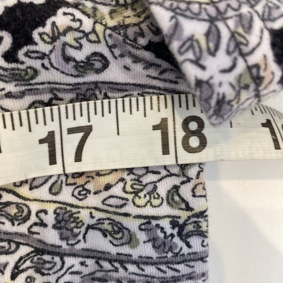 Croft & Barrow The Classic T Long Sleeve Paisley Cropped Round Neck Shirt Sz PM - Picture 6 of 7